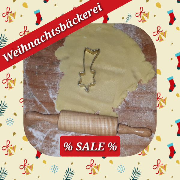 Weihnachtsbäckerei Artikel im Sale bis 31.12.2023 wie Ausstechformen und Nudelholz zum Plätzchen backen