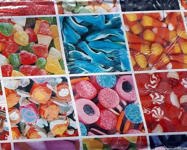 Wachstuch Tischdecke 140x140cm Quadrat Candy Süssigkeiten