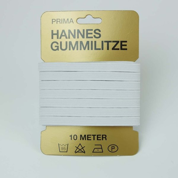 Gummilitze Hannes 10m x 8mm kochbar Gummiband Mittel-Straff