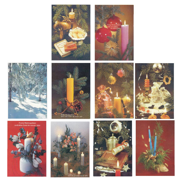 Weihnachts-Postkarten 10er Set-Weihnachts-Gruß-Post-Karten DDR