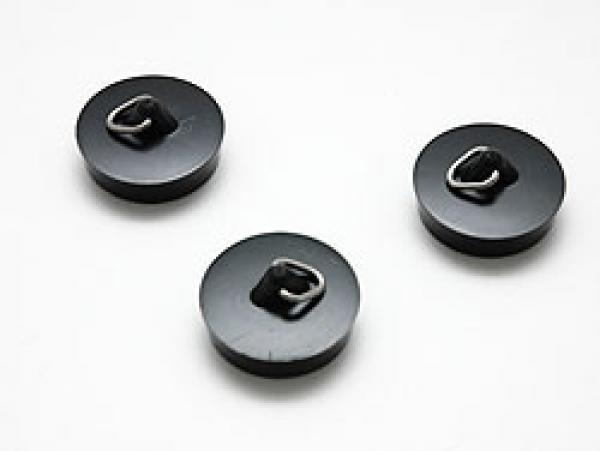 2 x Stöpsel für Waschbecken Ø 38,5 mm, schwarz, Gummi-Stopfen