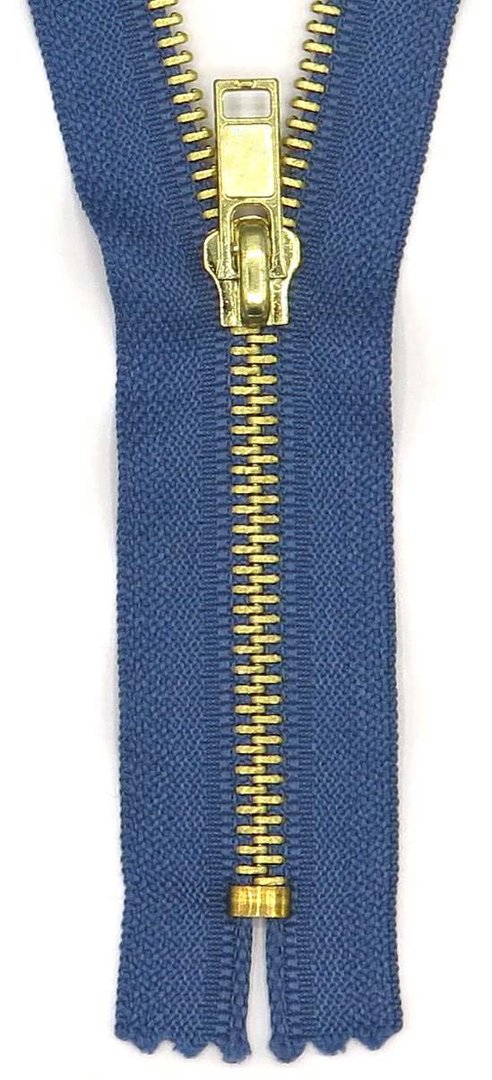 18cm Metall Jeans Hosen Reißverschluss Gold - Nicht Teilbar- Metallzähne -Farben Wählbar
