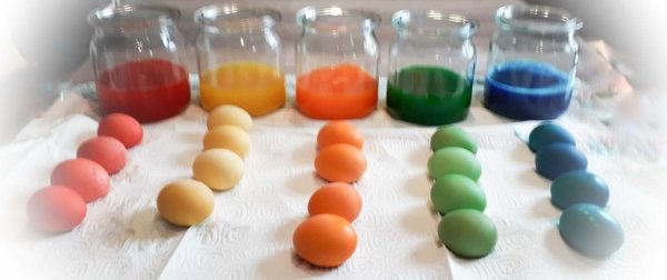 Ostereierfarbe Tabletten für Warmwasser 5 Eierfarben Färbetabletten