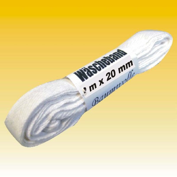 Wäscheband Naturweiß 10/15/20mm x 3m Henkelband, Baumwollband