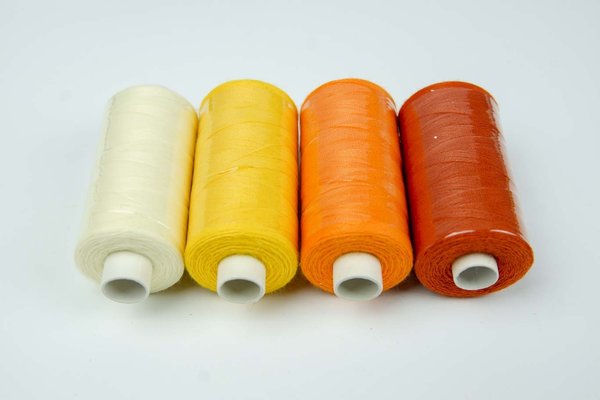 Nähgarn 500m-Gelb-Orange Farbe Wählbar sehr reißfest-Polyester Allesnähgarn Reißfest
