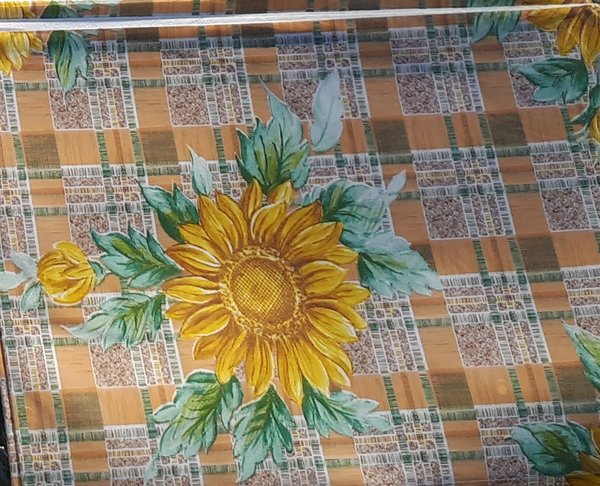 Wachstuch Tischdecke Rund 120cm Sonnenblumen