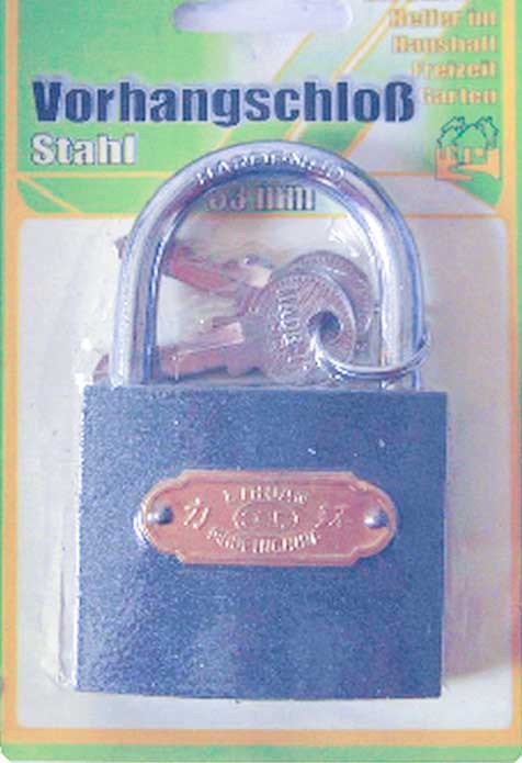 Vorhangschloss-63mm-Hammerschlag-3 Schlüssel